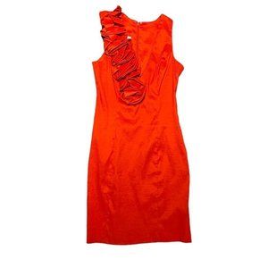 Jessica McClintock Red Asymmetrical Sheath Cocktail Dress